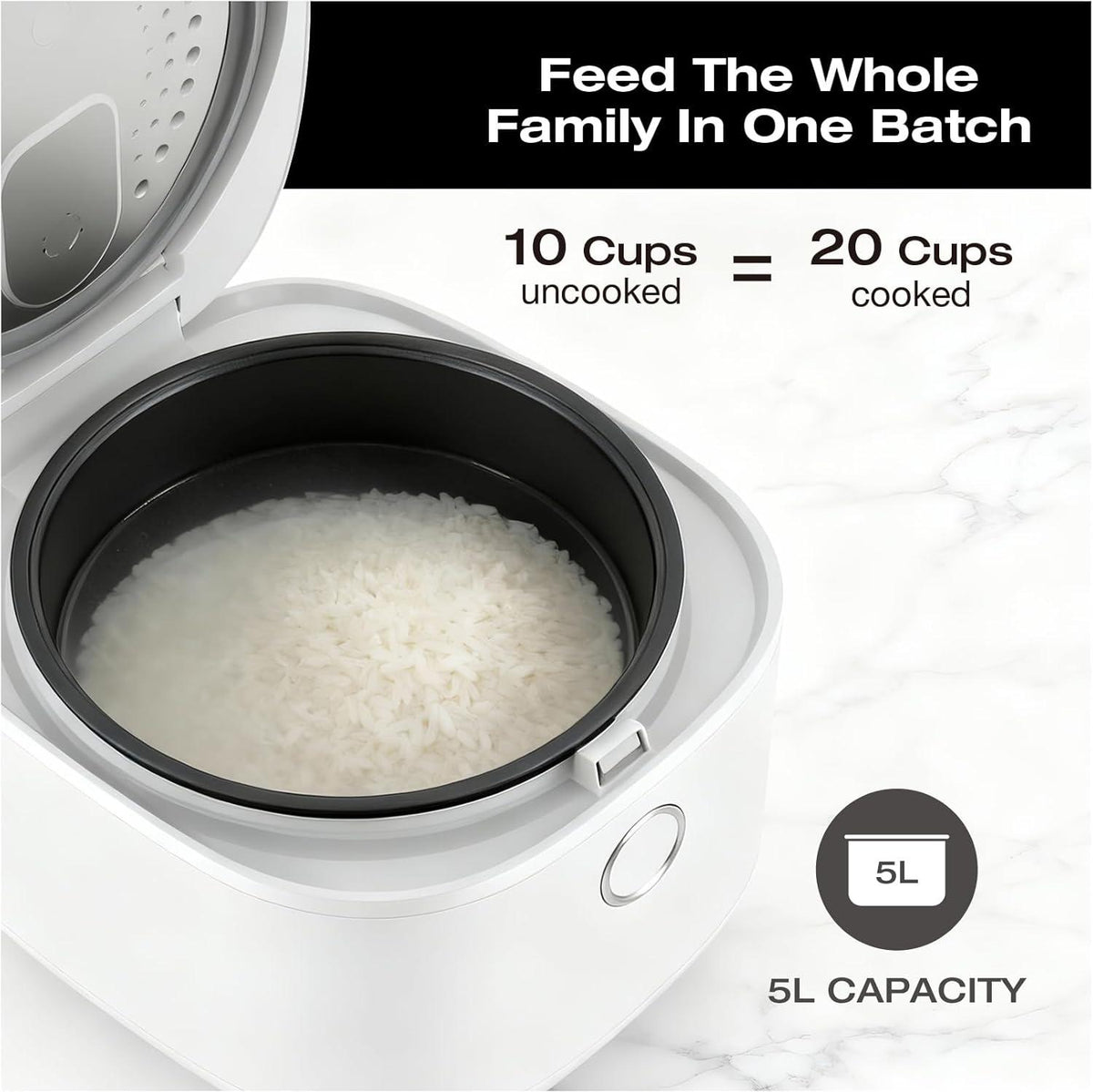 Salton - Multifunction 20 Cups Micom Rice Cooker - RC2129WH