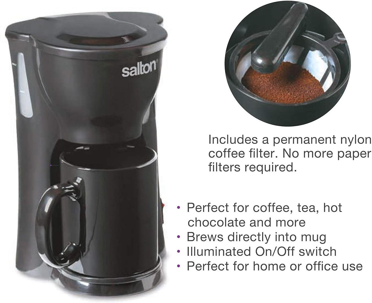 Salton - Space Saving 1 Cup Coffeemaker Black - FC1205