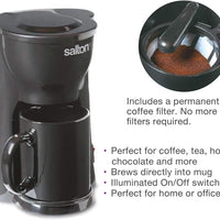 Salton - Space Saving 1 Cup Coffeemaker Black - FC1205