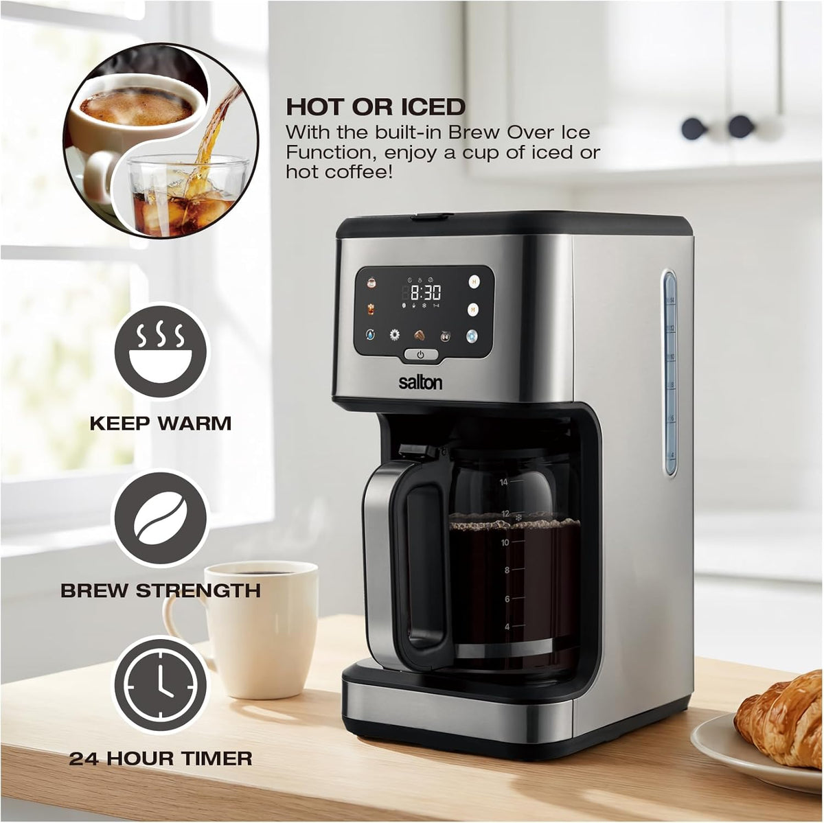 Salton - Stainless Steel 14 Cup Digital Coffee Maker - FC2149