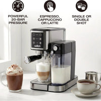 Salton - Stainless Steel 3-in-1 Digital Espresso, Capuccino & Latte Machine - EX2152