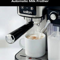 Salton - Stainless Steel 3-in-1 Digital Espresso, Capuccino & Latte Machine - EX2152