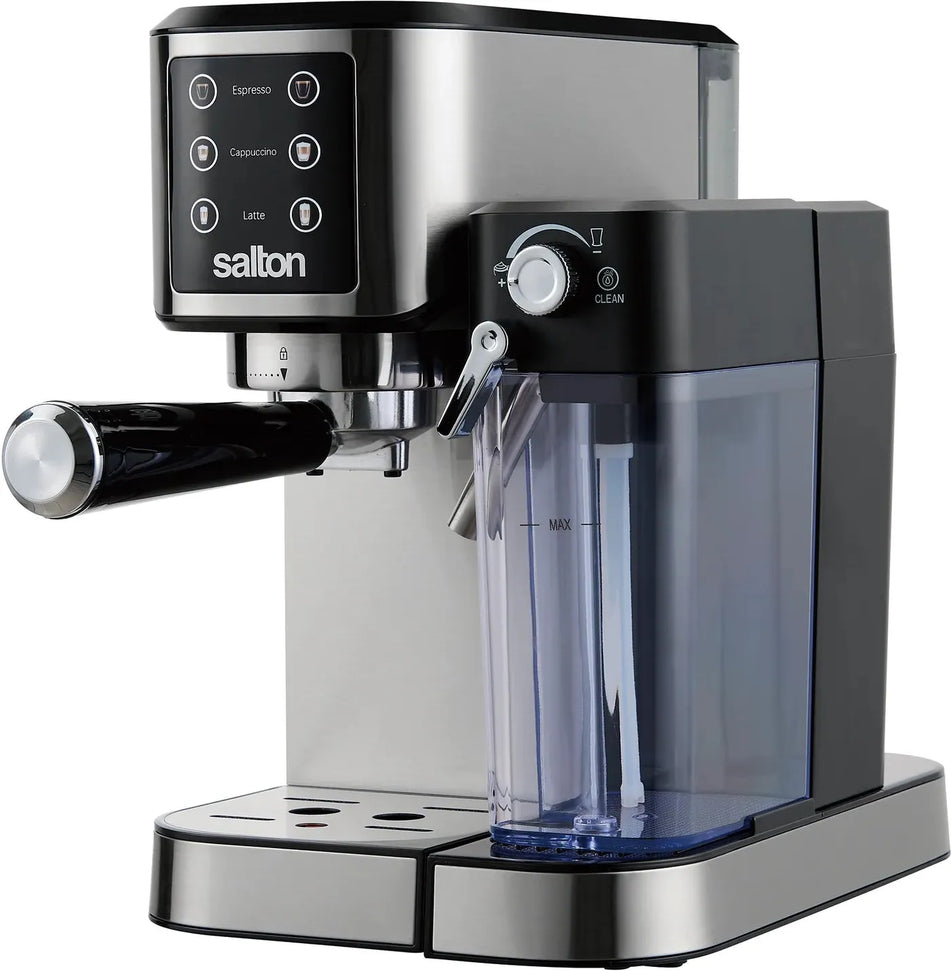 Salton - Stainless Steel 3-in-1 Digital Espresso, Capuccino & Latte Machine - EX2152