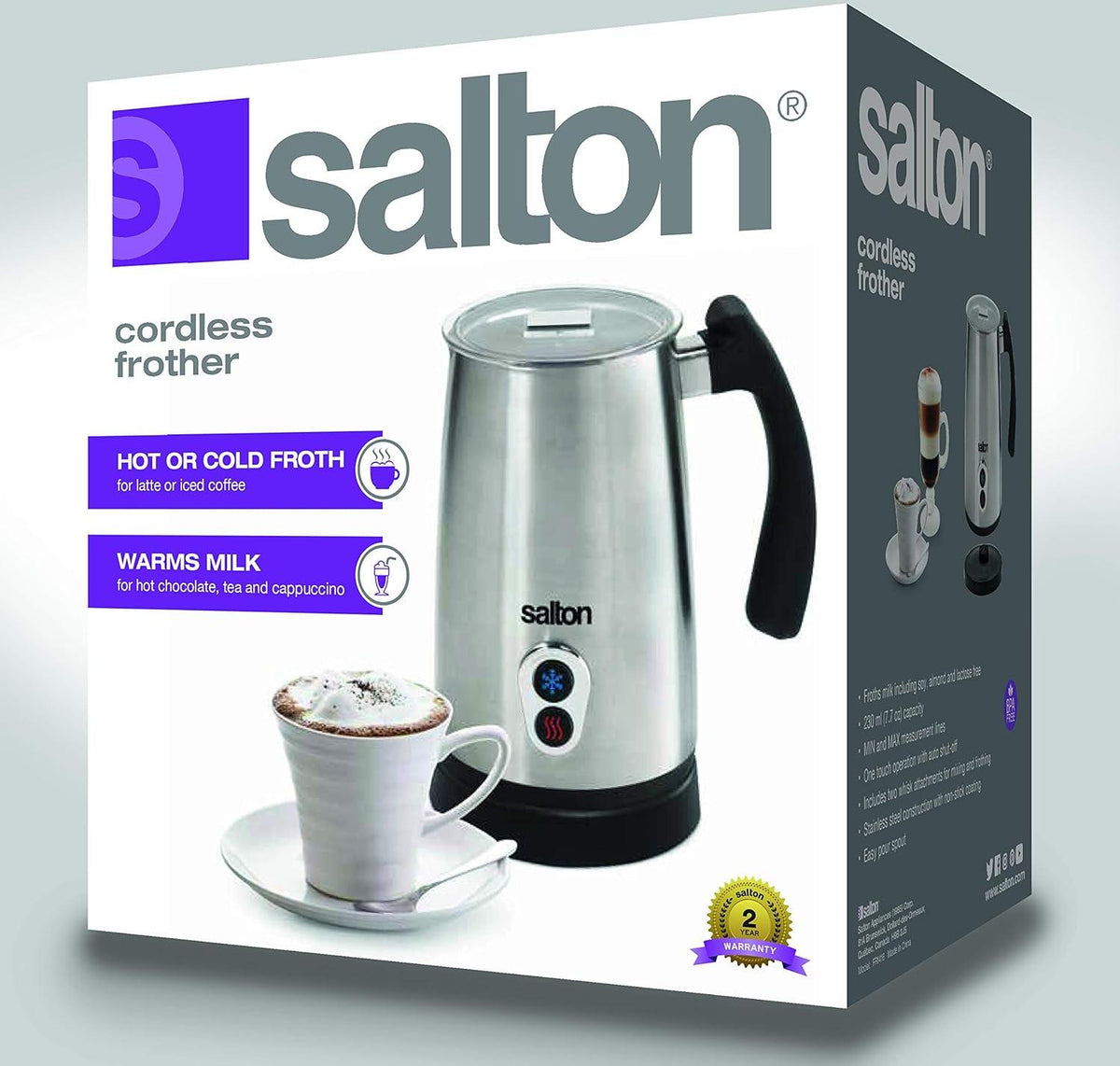 Salton - Stainless Steel Cordless Frother - FR1416