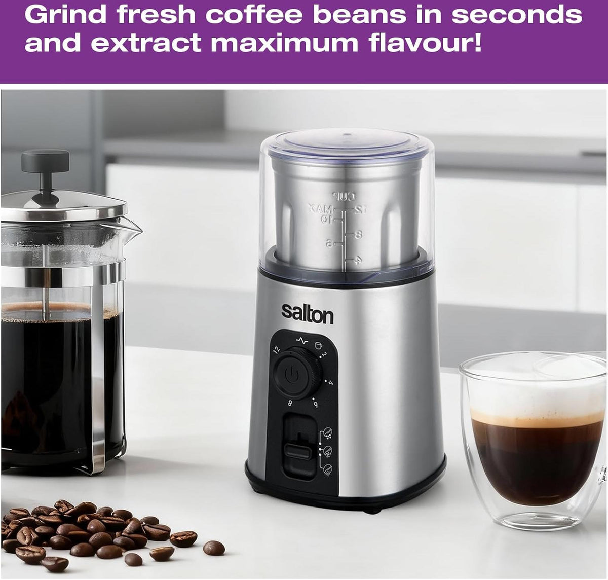 Salton - Stainless Steel Smart Coffee Grinder - CG2123