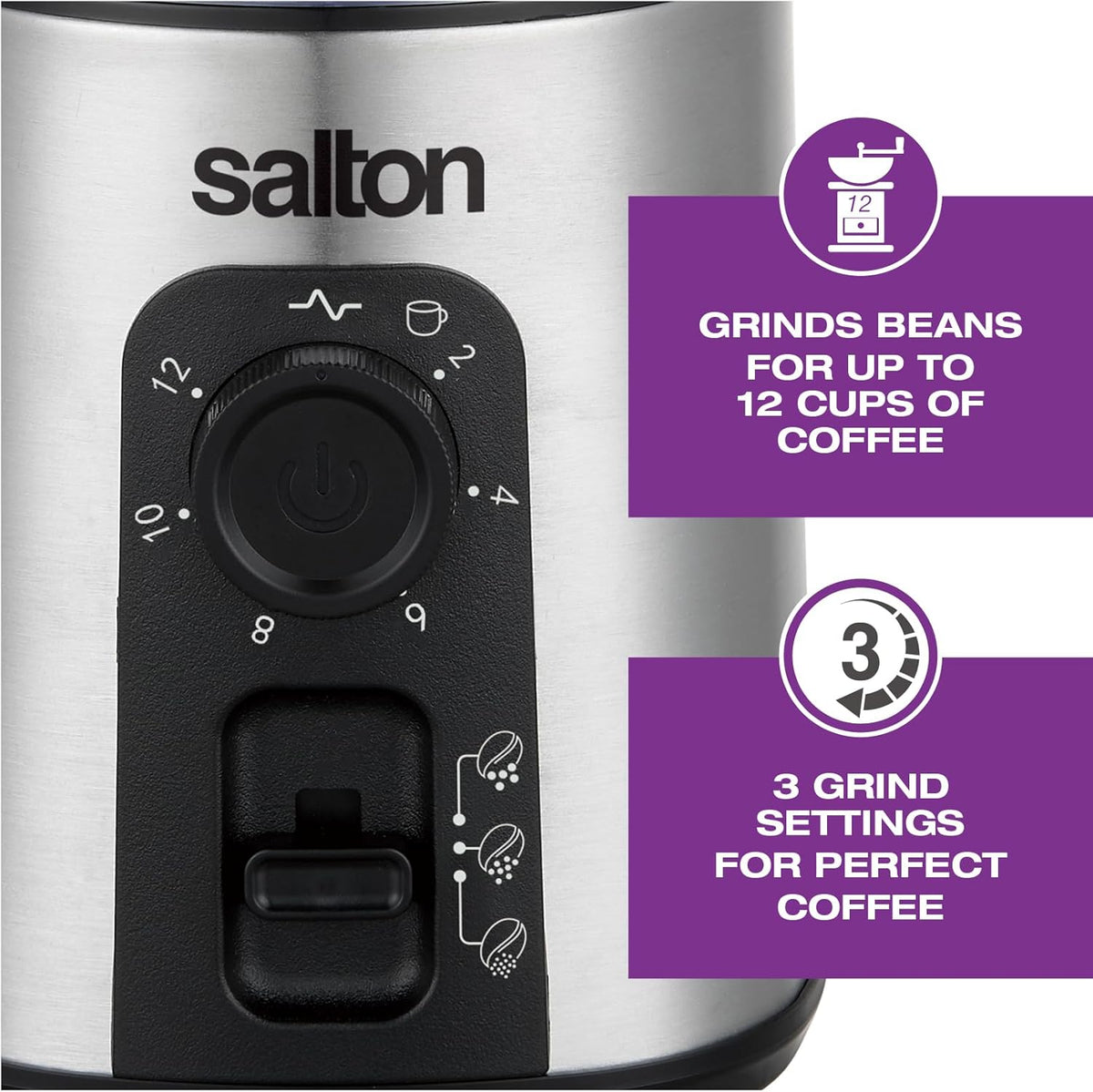 Salton - Stainless Steel Smart Coffee Grinder - CG2123