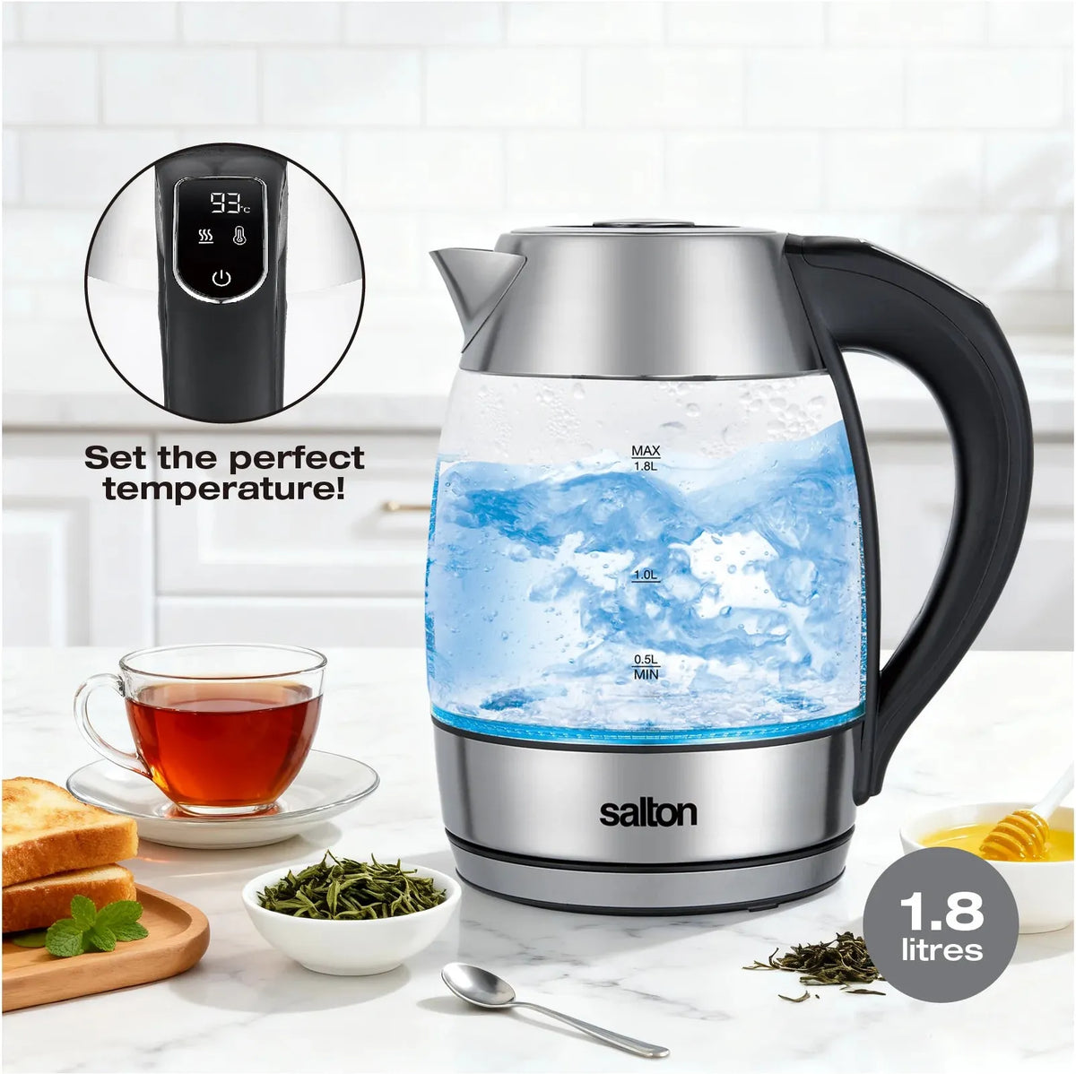 Salton - Temperature Control 1.7 L Kettle & Tea Steeper - GK2185