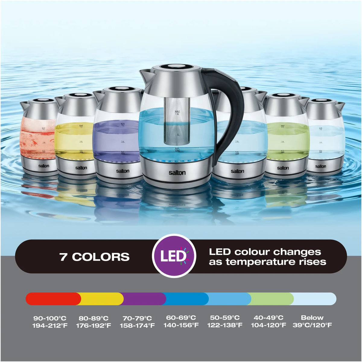 Salton - Temperature Control 1.7 L Kettle & Tea Steeper - GK2185