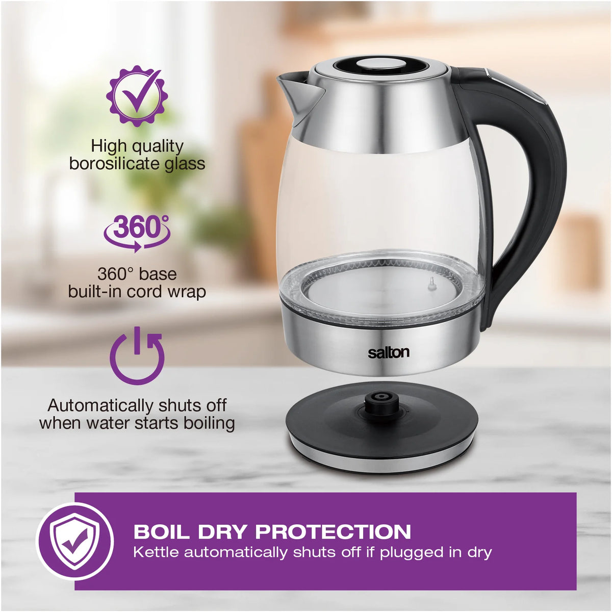 Salton - Temperature Control 1.7 L Kettle & Tea Steeper - GK2185