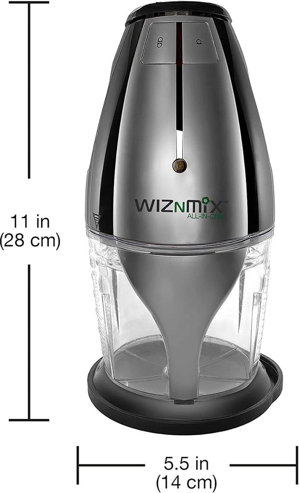 Salton - WizNMix All-in-One Black Food Processor, Chopper & Mini Blender - FP2102BK