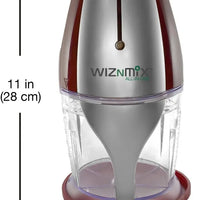 Salton - WizNMix All-in-One Red Food Processor, Chopper, Mini Blender - FP2102RD