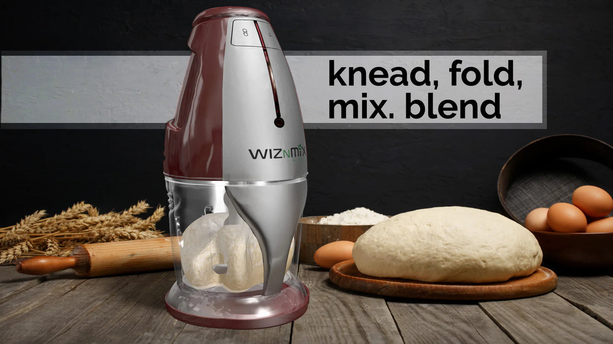 Salton - WizNMix All-in-One Red Food Processor, Chopper, Mini Blender - FP2102RD