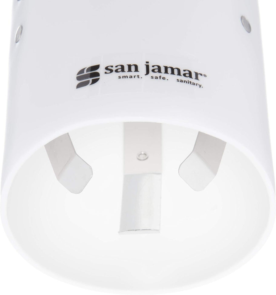 San Jamar - White Adjustable Plastic Cone Water Cup Dispenser with Hinged Flip-Cap, 1000/Bx - SJ4160WH
