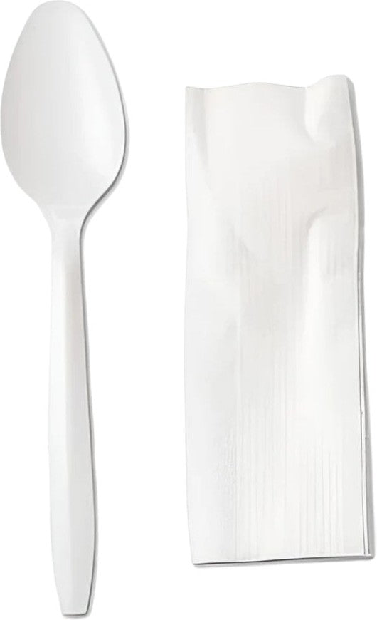 Sanfacon - 2 PC Cutlery Kit Knife, Teaspoon, Napkin, 500/Cs - 828465
