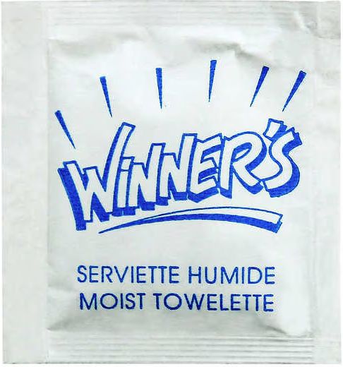 Sanfacon - 4" x 7" Winners Moist Printed Towel , 1000/Cs - 23806