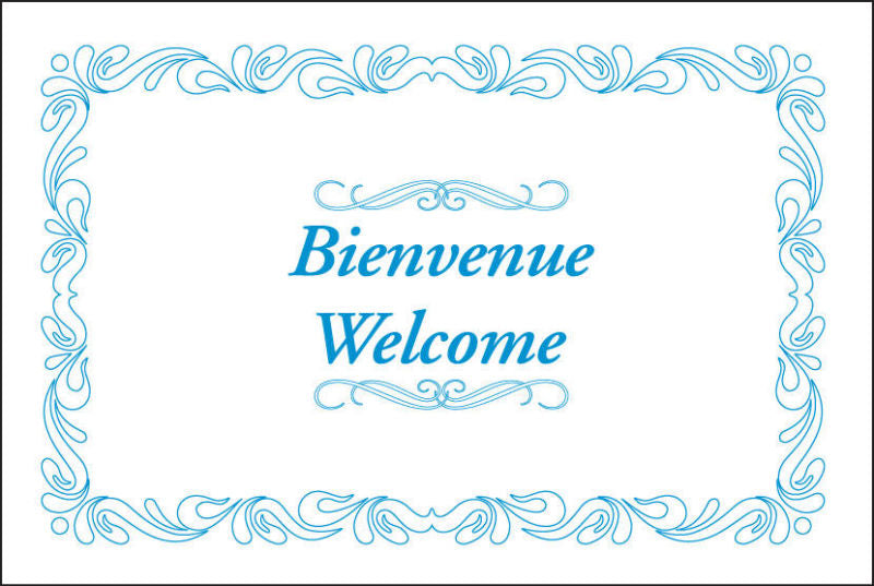 Sanfacon - 9" x 13" Blue Welcome Printed Placemats, 1000/Cs - 001112