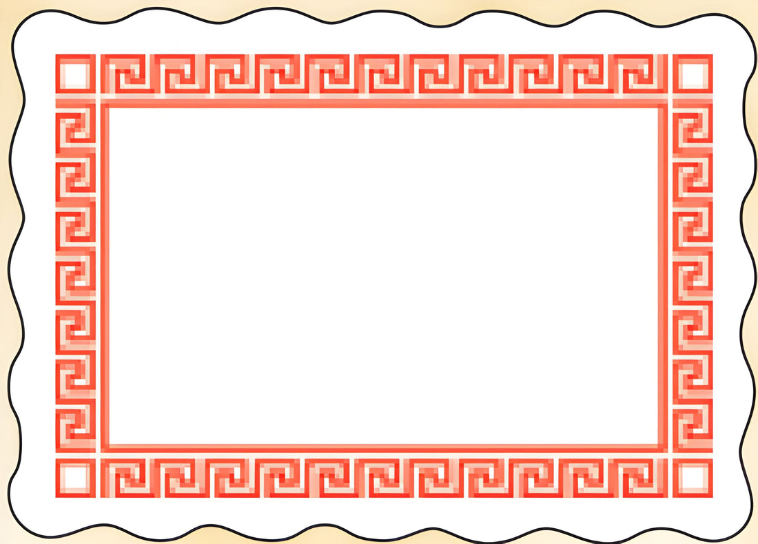 Sanfacon - 9.5" x 13.5" Red Greek Key Placemats, 1000/cs - 5075 (Special Order Item)