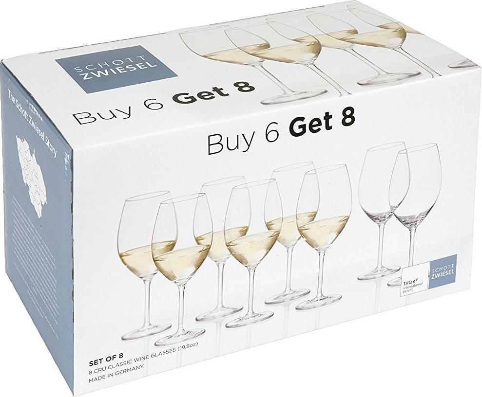 Schott Zwiesel - 19.8 oz, Pack of 8 Tritan Cru Classic White Wine Glasses - CRU.114567.S8