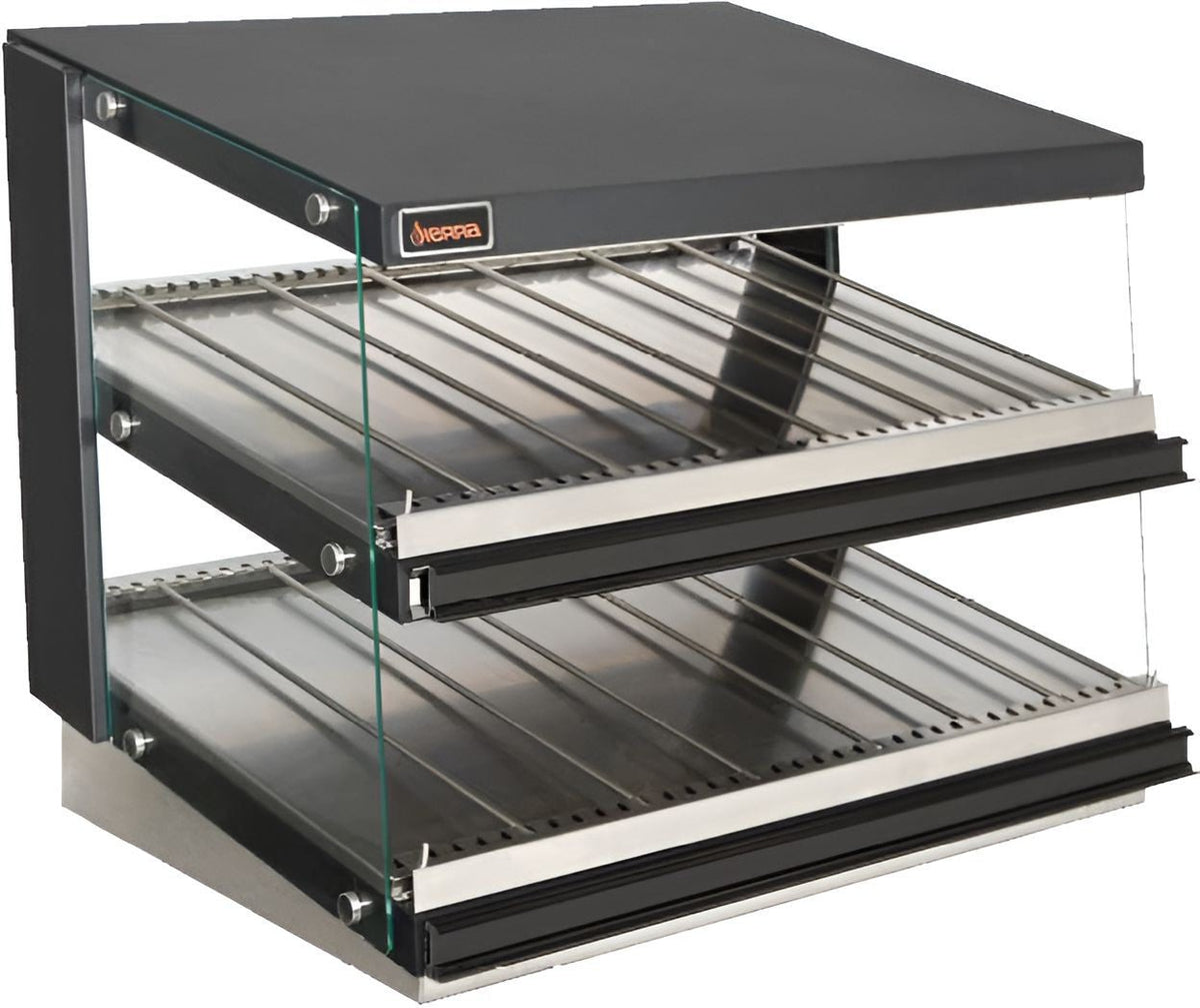 Sierra - 38" Stainless Steel Heated Display Merchandiser with Glass Slides - SHDM-38PT - DISCONTINUED
