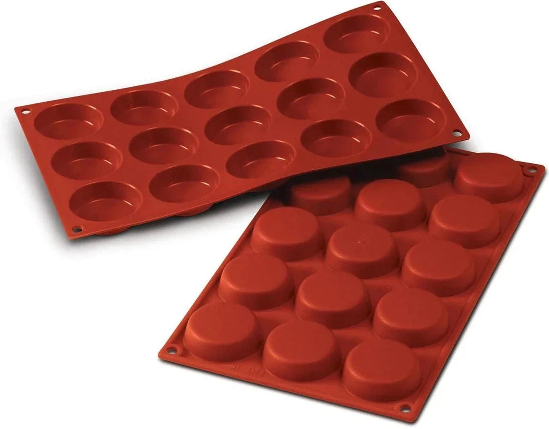 Silikomart - 0.59" x 0.55" Silicone 15 Compartment Flan Baking Mold - SF044