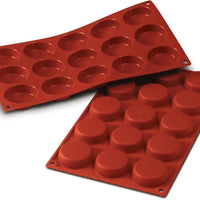 Silikomart - 0.59" x 0.55" Silicone 15 Compartment Flan Baking Mold - SF044