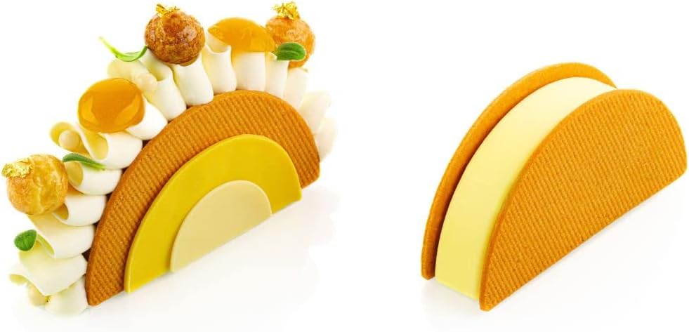 Silikomart - 0.8" Silicone Baking Mould with 9 Cavities - CURVE RAINBOW 80