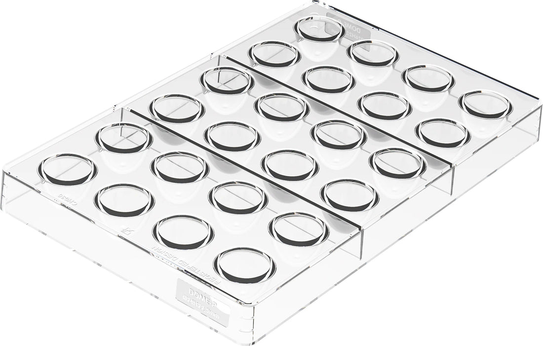Silikomart - 0.88" Kit Dome 01 Polycarbonate Praline Chocolate Mould - KIT DOME 01