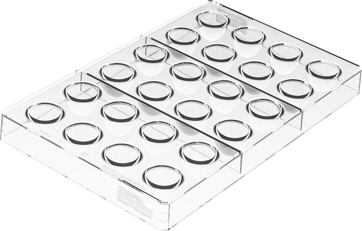 Silikomart - 0.88" Kit Dome 01 Polycarbonate Praline Chocolate Mould - KIT DOME 01