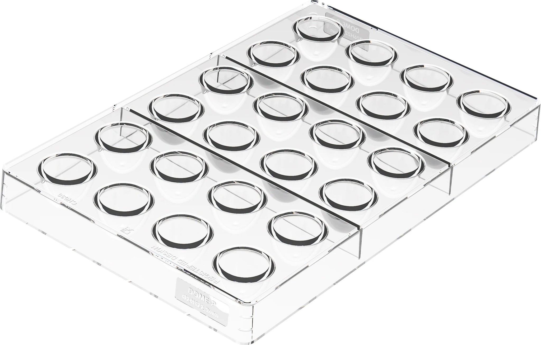 Silikomart - 0.88" Kit Dome 01 Polycarbonate Praline Chocolate Mould - KIT DOME 01