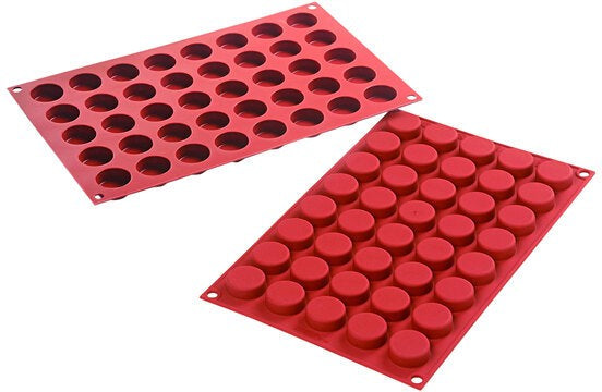 Silikomart - 1" x 0.43" Silicone #40 Compartment Pastille Round Baking Mold - SF180