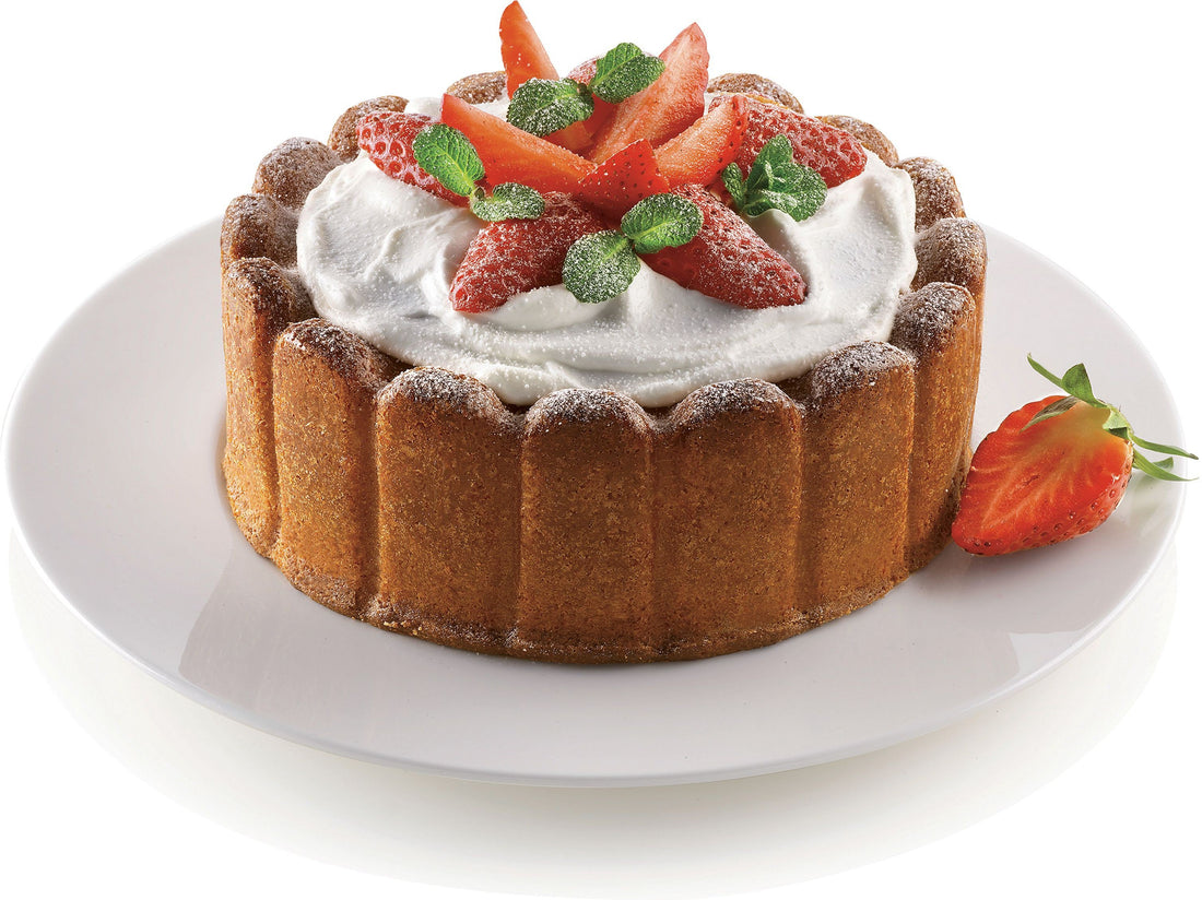 Silikomart - 10.2" x 2.3" Silicone Charlotte Round Baking Mould with Safety Ring - SFT181