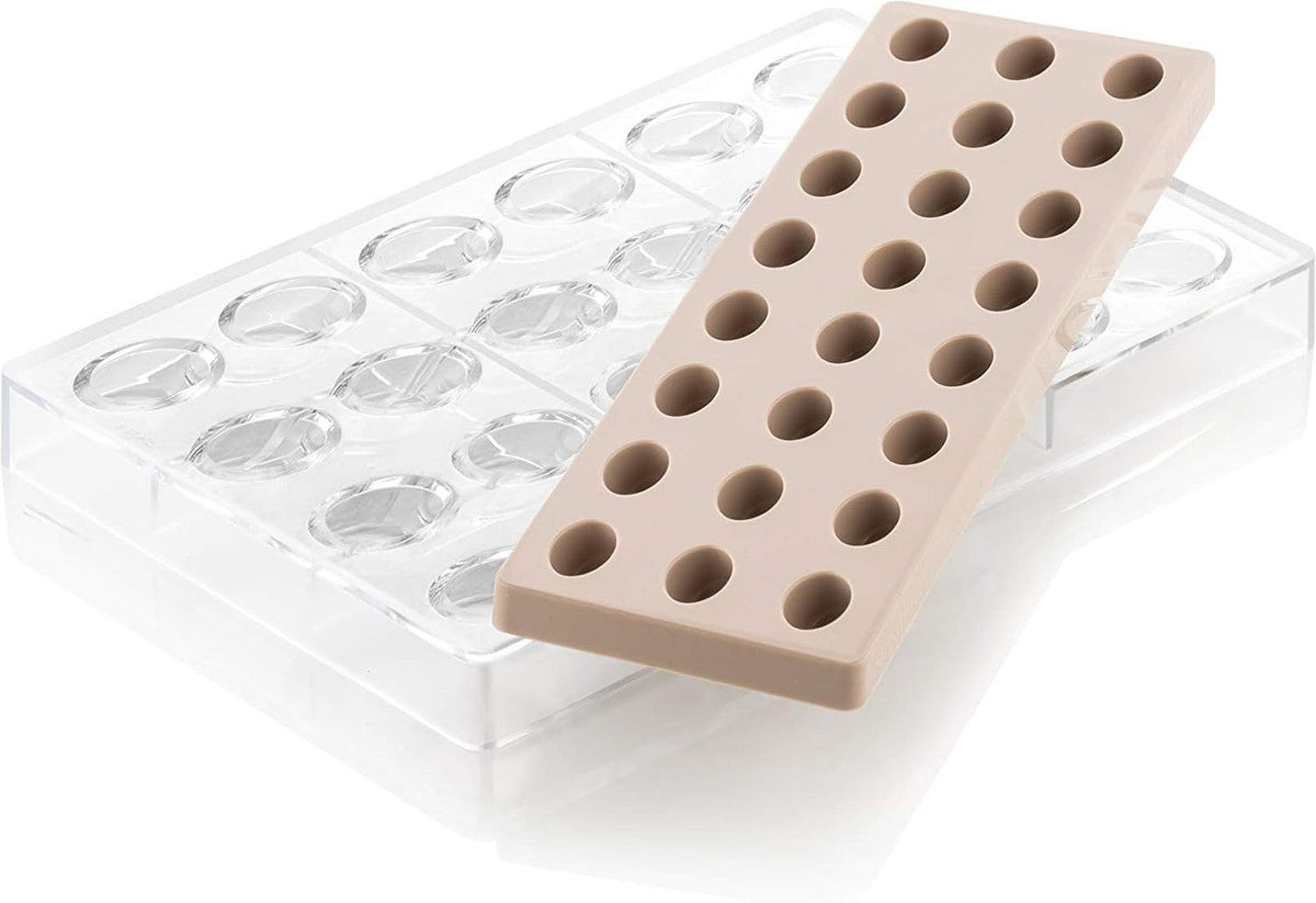 Silikomart - 10.8" Kit Ovale 01 Polycarbonate Praline Chocolate Mould - KIT OVALE 01