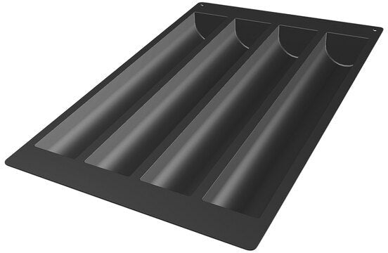 Silikomart - 19.4" x 3.1"x 2.4" Silicone 4 Compartment Black Large Capacity Trunk Mold - SQ014