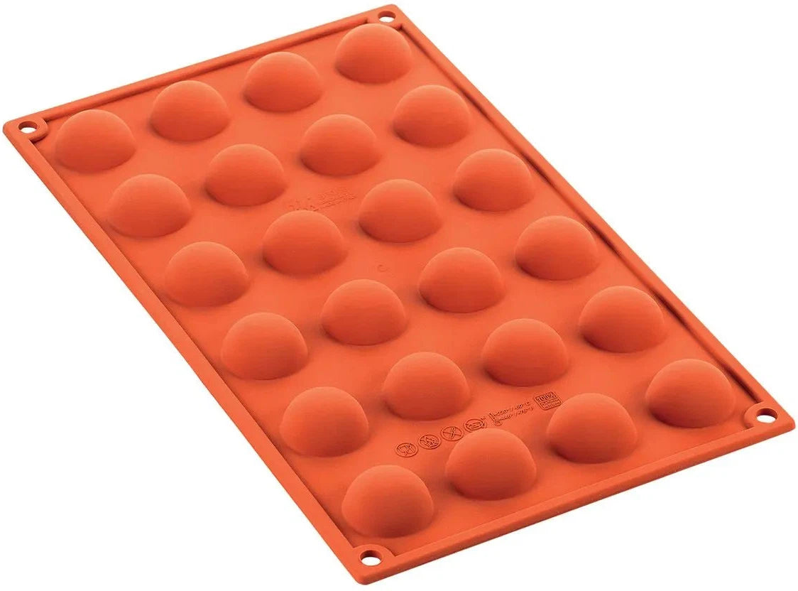Silikomart - 1.1" x 0.5" Silicone 24 Compartment Half Spheres Baking Mold - SF006