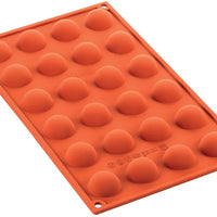 Silikomart - 1.1" x 0.5" Silicone 24 Compartment Half Spheres Baking Mold - SF006