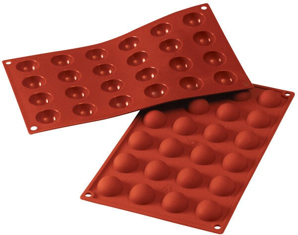 Silikomart - 1.1" x 0.5" Silicone 24 Compartment Half Spheres Baking Mold - SF006