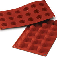 Silikomart - 1.3" x 0.9" Silicone 18 Compartment Small Diamond Baking Mold - SF048