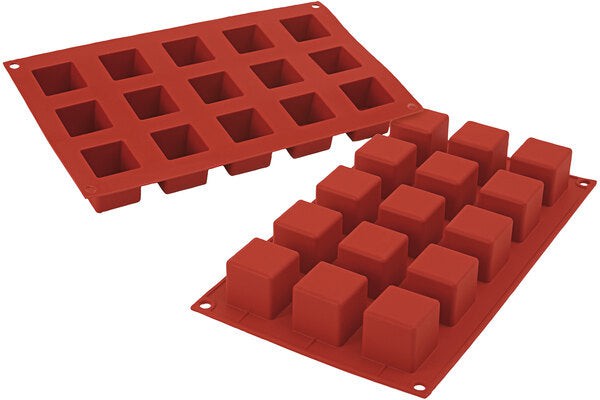 Silikomart - 1.3" x 1.3" Silicone #15 Compartment Cube Baking Mold - SF105
