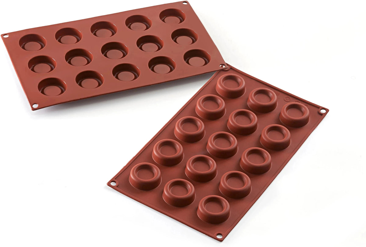 Silikomart - 1.5" x 0.5" Silicone #15 Compartment Mini Dessert Round Baking Mold - SF178