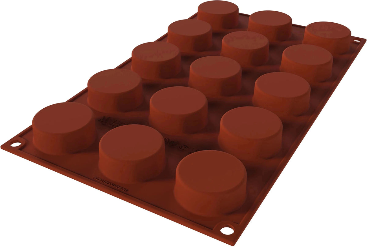 Silikomart - 1.5" x 0.6" Silicone #15 Compartment Mauresque Round Baking Mold - SF378