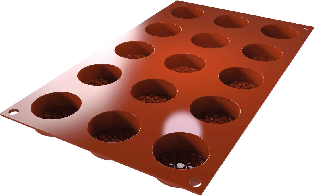 Silikomart - 1.5" x 0.6" Silicone #15 Compartment Mauresque Round Baking Mold - SF378