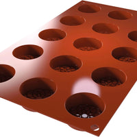 Silikomart - 1.5" x 0.6" Silicone #15 Compartment Mauresque Round Baking Mold - SF378