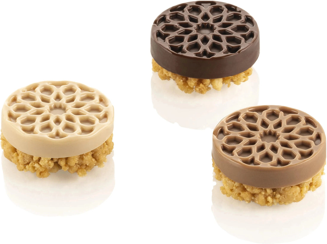 Silikomart - 1.5" x 0.6" Silicone #15 Compartment Mauresque Round Baking Mold - SF378