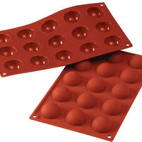 Silikomart - 1.5" x 0.78" Silicone 15 Compartment Half Spheres Baking Mold - SF005