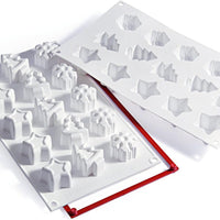 Silikomart - 1.5" x 1.9" x 0.9 Silicone #15 Compartment Magic Winter Baking Mold - SF136
