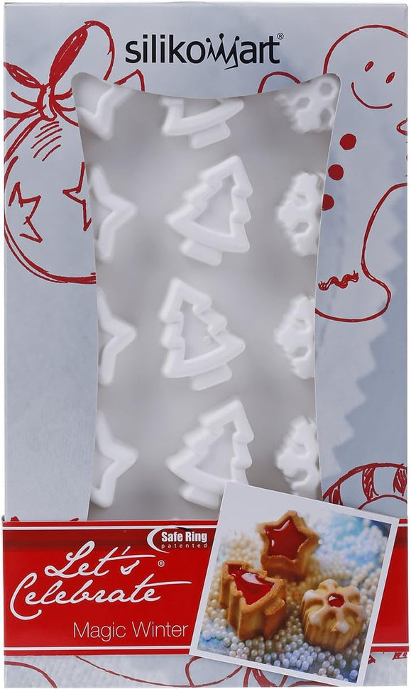 Silikomart - 1.5" x 1.9" x 0.9 Silicone #15 Compartment Magic Winter Baking Mold - SF136