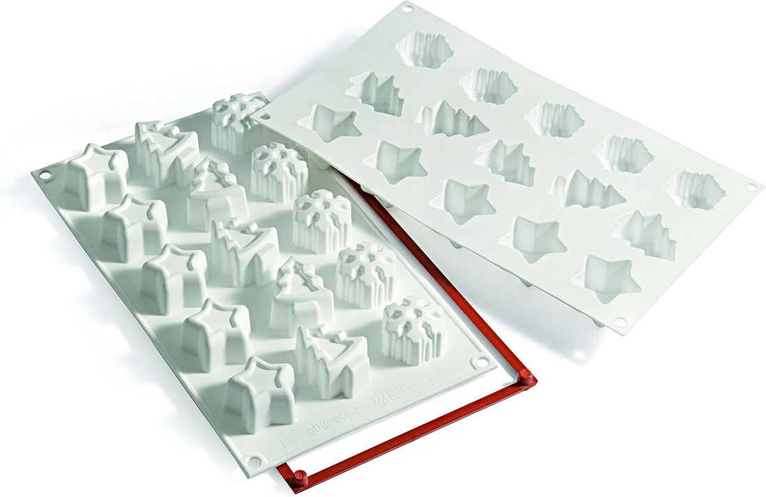 Silikomart - 1.5" x 1.9" x 0.9 Silicone #15 Compartment Magic Winter Baking Mold - SF136