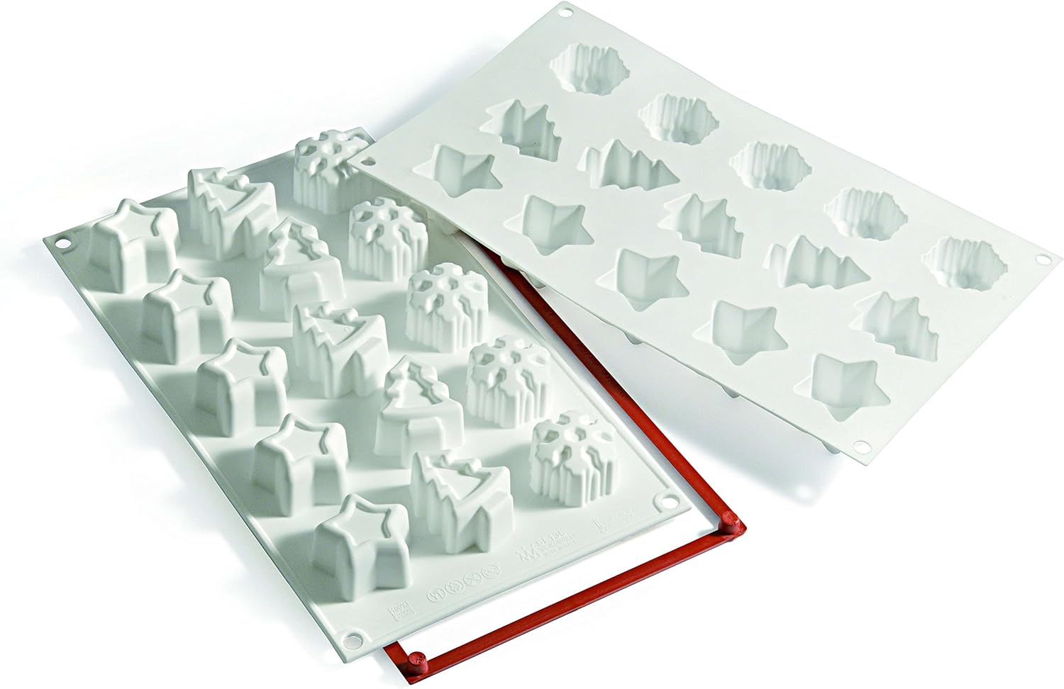 Silikomart - 1.5" x 1.9" x 0.9 Silicone #15 Compartment Magic Winter Baking Mold - SF136