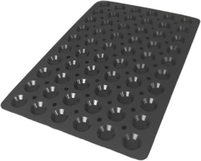 Silikomart - 1.7" x 0.39" Silicone 60 Compartment Mini Muffins Baking Mold - SQ008 - DISCONTINUED