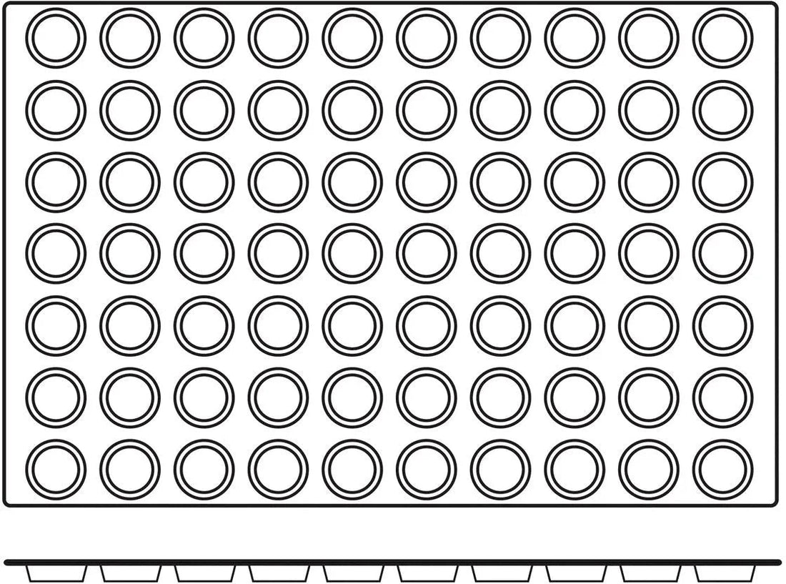 Silikomart - 1.7" x 0.39" Silicone Black 70 Compartment Florentins Baking Mold - SQ050